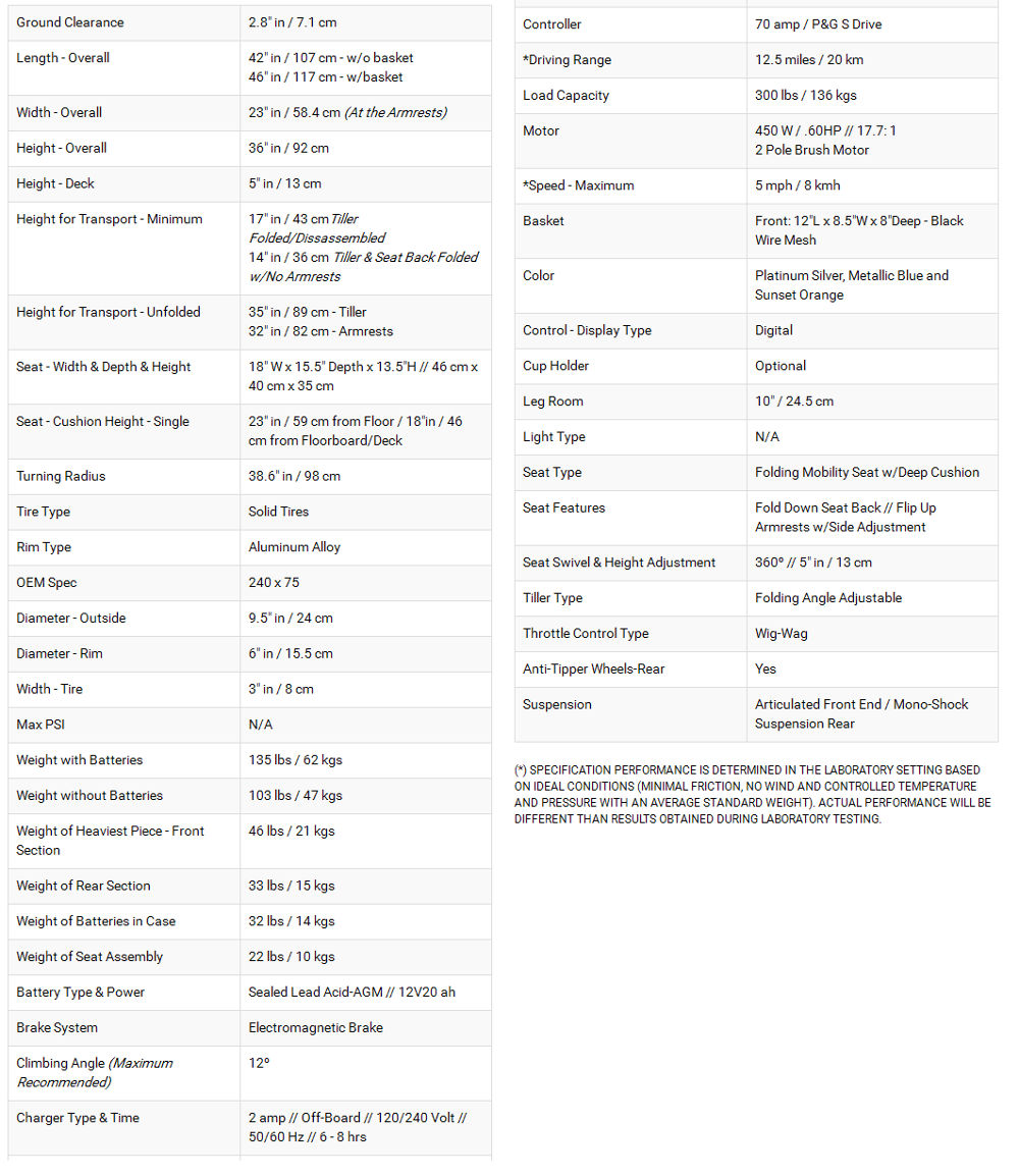 scooter specs